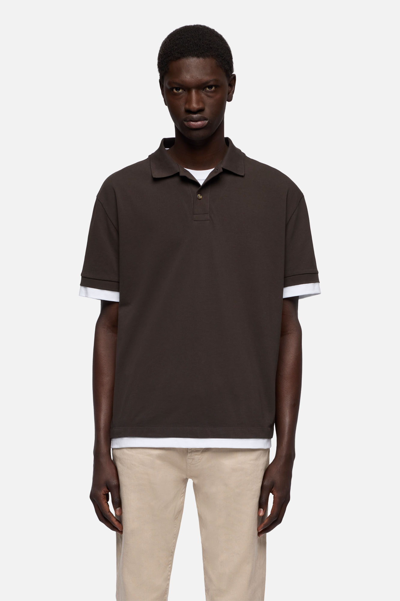 DOUBLE POLO COTTON ESPRESSO