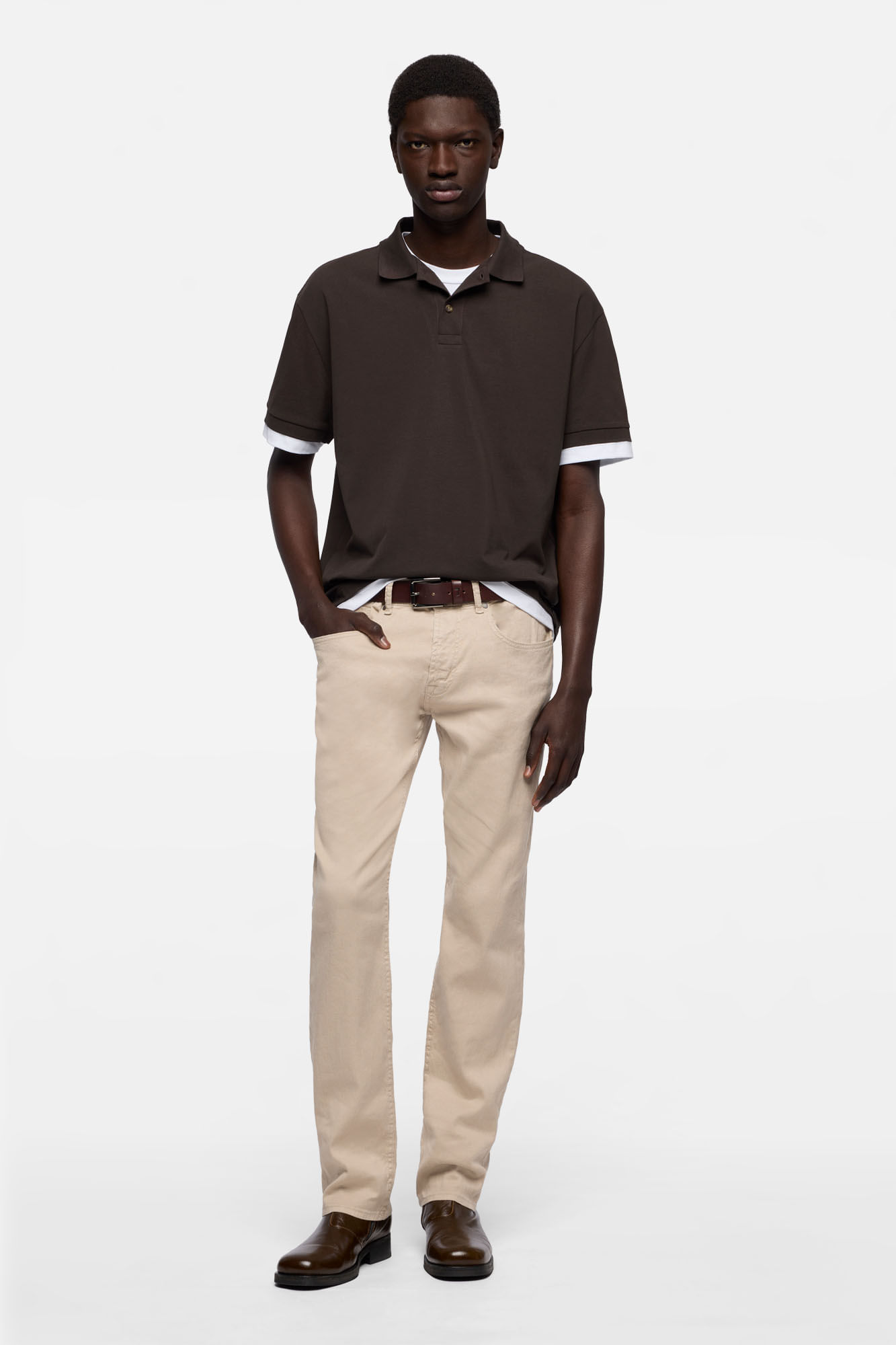 DOUBLE POLO COTTON ESPRESSO