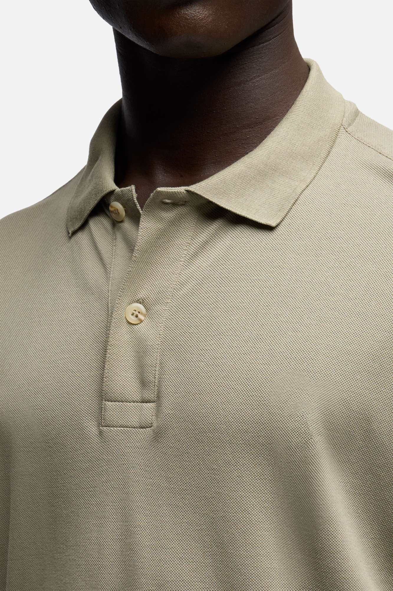 SHORT SLEEVE POLO IN LYOCELL ARMY