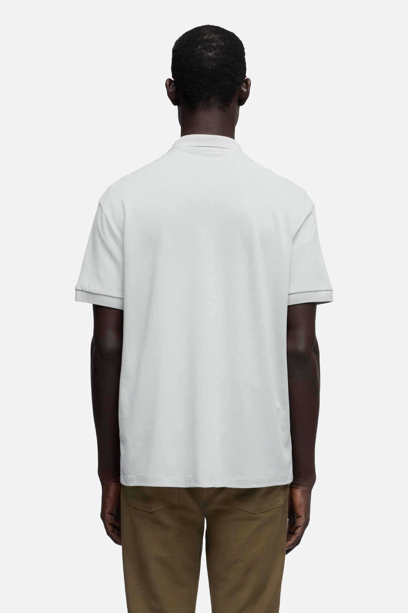 SHORT SLEEVE POLO IN LYOCELL DUSTY BLUE