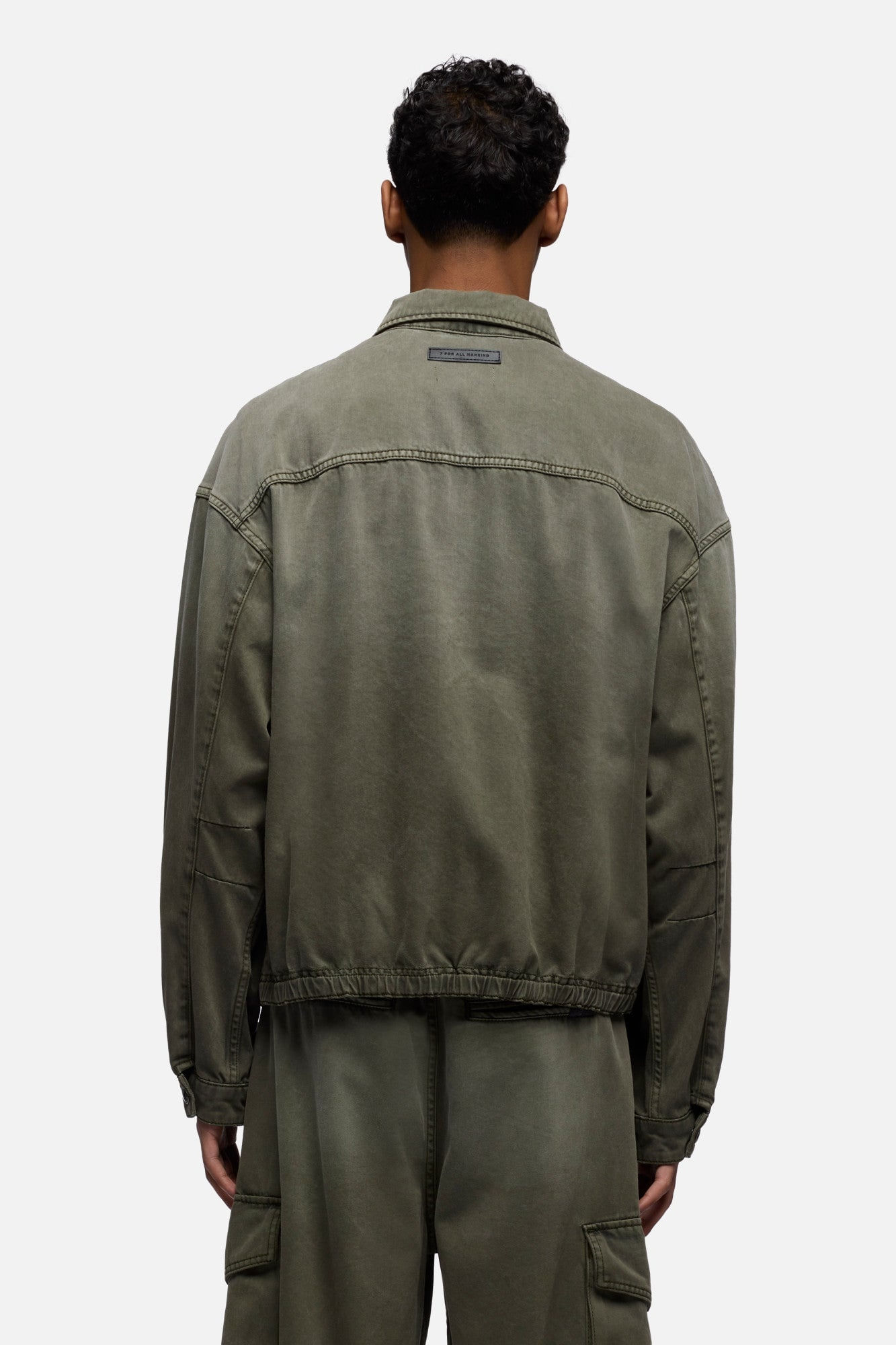 AVIATOR JACKET IN DENIM SUNFADED MOSS