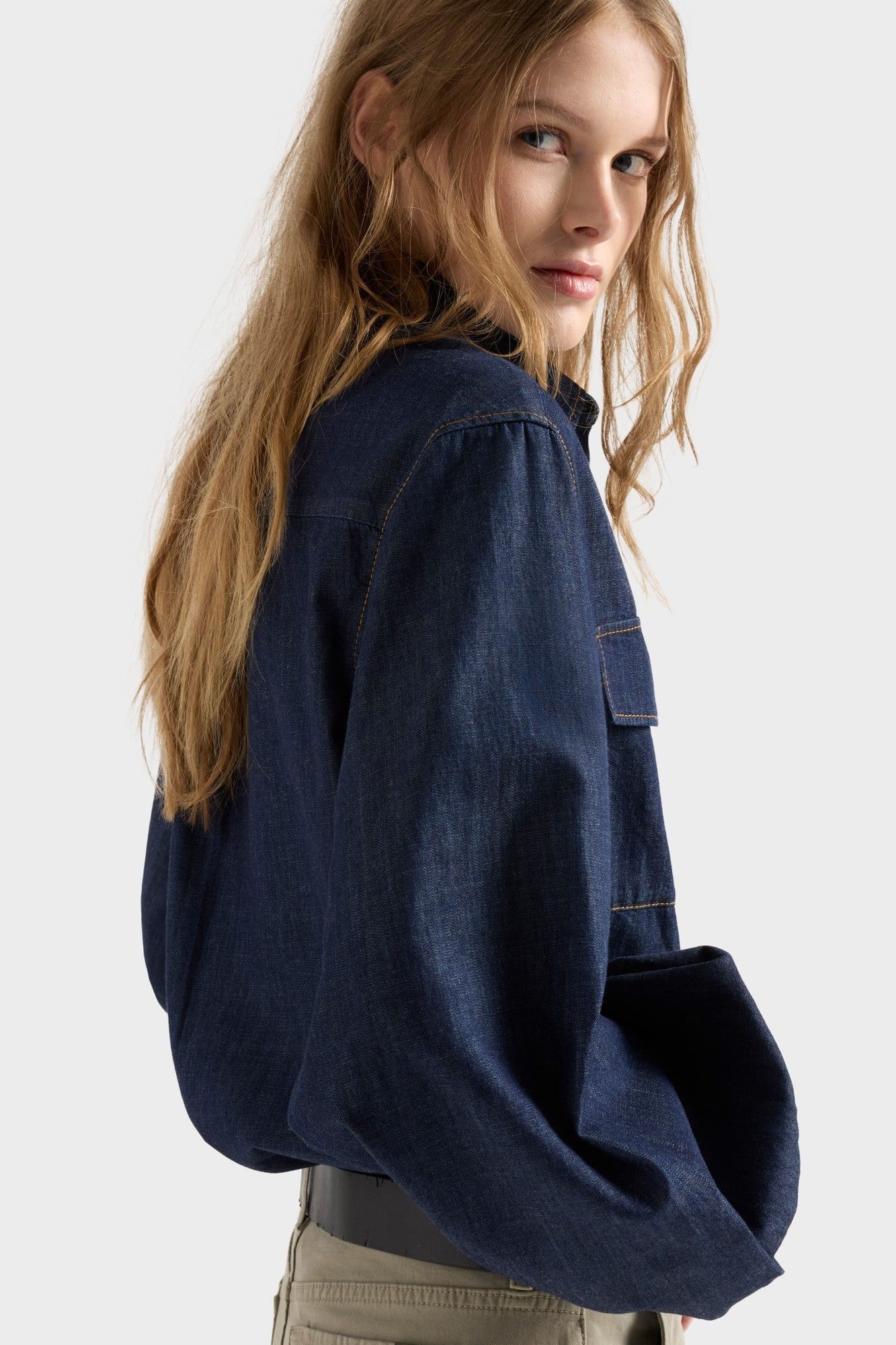 LONG SLEEVE REGULAR SHIRT IN DENIM ABYSS